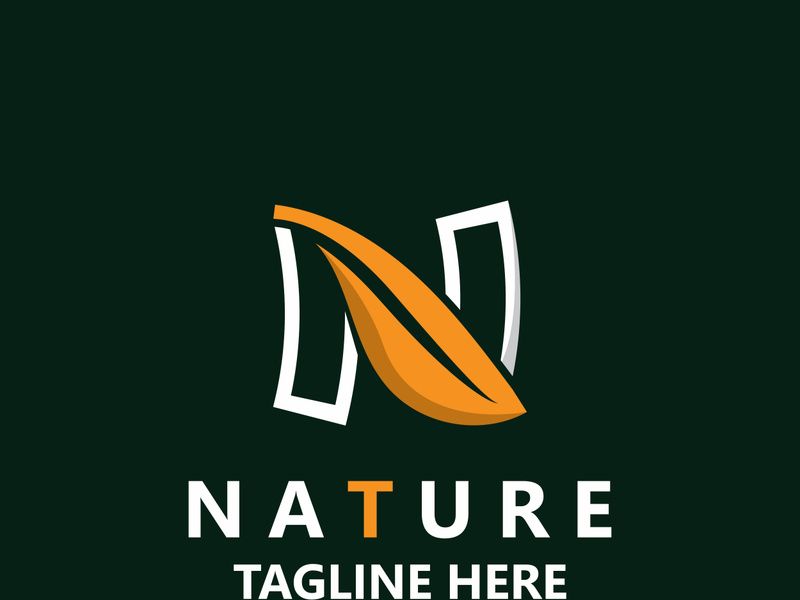 Letter N nature ecology logo with leaves suitable for business garden template vector