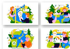 10 Carbon Footprint Reduction Illustration