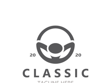 Steering wheel logo automotive car design garage auto repair workshop illustration preview picture