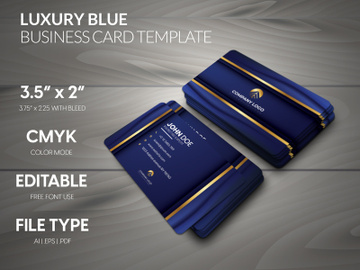 Luxury Blue Business Card Template preview picture