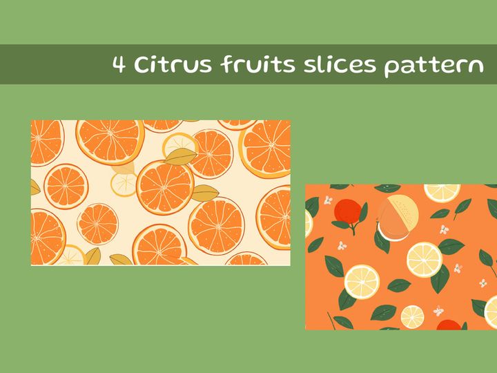 Colorful fruits slices pattern