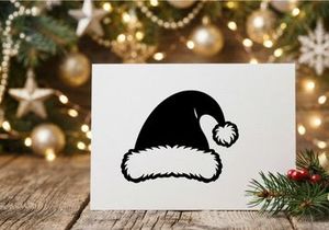 Black Santa Claus hat silhouette icon isolated on a white background