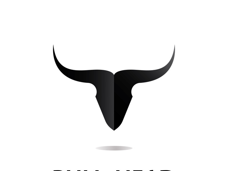 Retro vintage bull head horns logo.