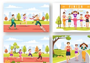 13 Marathon Race Sport Illustration