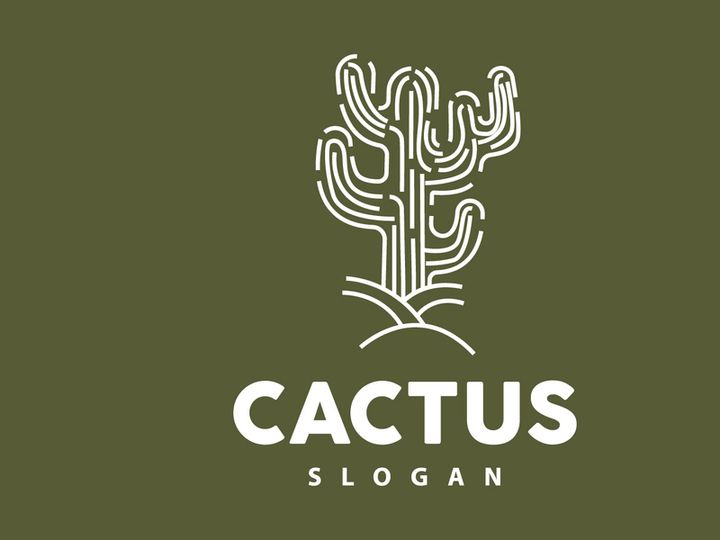 Cactus Logo, Desert Green Plant Vector