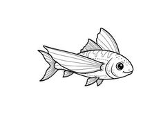 Cute fish swimming underwater vector illustration flat design