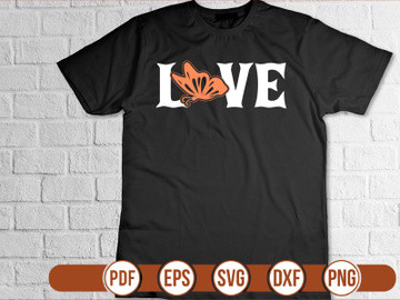 Butterfly LOVE t shirt Design preview picture