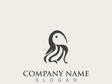 Jellyfish icon illustration design, simple logo template vector