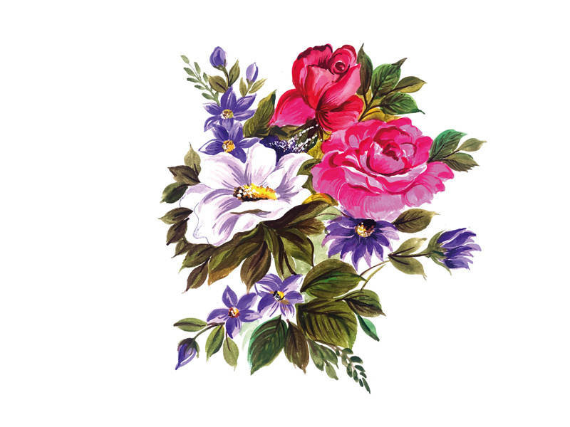 Vector Flower Watercolor Illustration