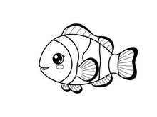 Cute cartoon fish swimming vector illustration flat design