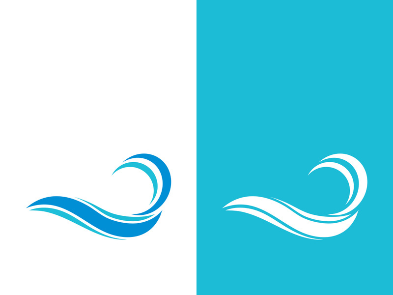 Wave beach vector illustration design logo
