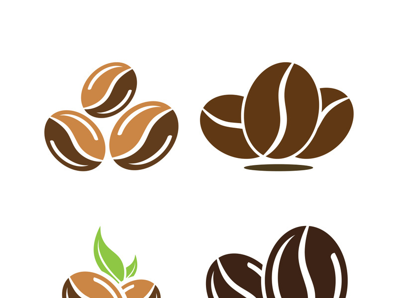 Coffee bean icon vector illustration template