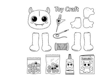 Handmade toy craft set vector illustration flat design preview picture