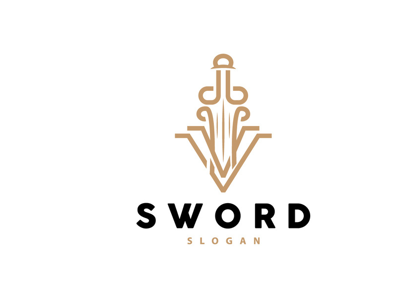 Sword Logo, Fighter War Weapon Vector