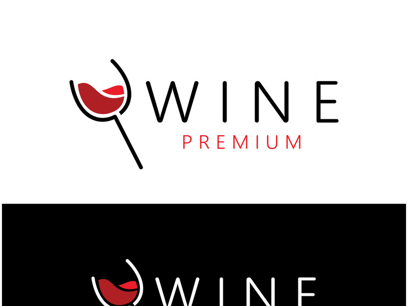 Wine logo with wine glasses and bottles.for night clubs,bars,cafe and wine shops.