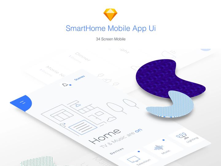 Smart Home Mobile App - 3 Styles in 1 file. preview picture