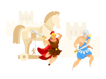 Trojan war flat vector illustration preview picture