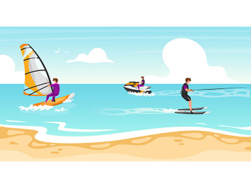 Water sports flat vector illustration preview picture
