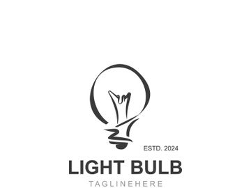 Light bulb creative lamp logo icon and business design bulb digital technology smart idea preview picture