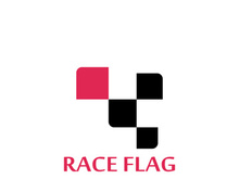 Creative and modern racing flag logo design.