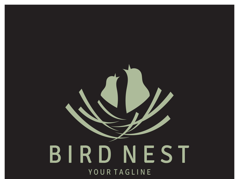 bird nest logo icon illustration design template, for bird farm, bird business, bird house, bird conservation with modern minimalist vector concept