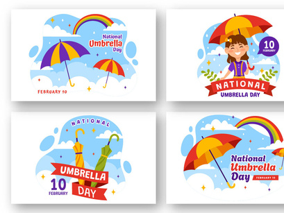 12 National Umbrella Day Illustration