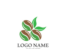 Coffee bean icon vector illustration template