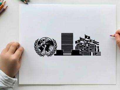 united nations building global diplomacy vector illustration