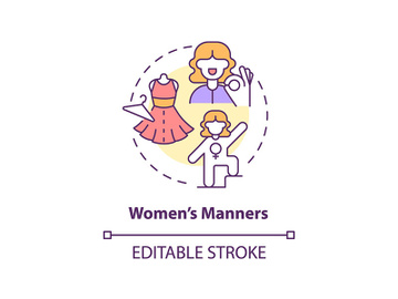 Women manners concept icon preview picture