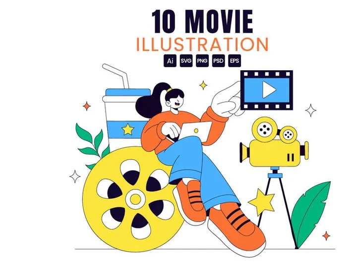 10 Movie Vector Illustration
