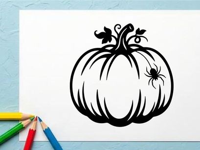 Stylized Pumpkin Illustration for Fall and Halloween Designs