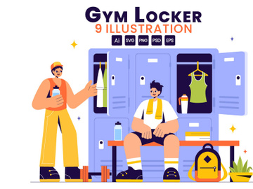 9 Gym Locker Room Illustration preview picture