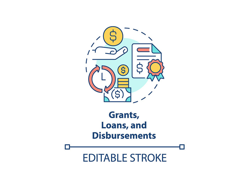 Grants, loans and disbursements concept icon