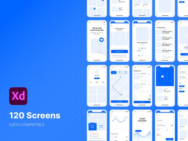 iOS 14 Wireframe UI Kit
