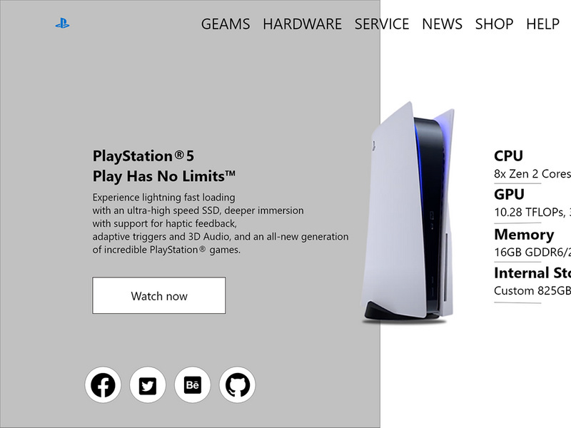 Website Concept Playstation 5 HTML Free Download