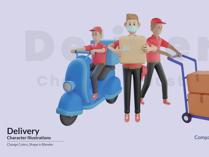 3D Delivery Executive Illustrations