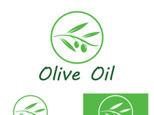 Branched olive fruit logo with creative idea.