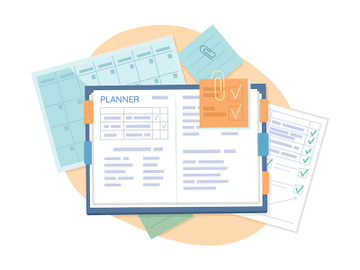 Work planner 2D vector isolated illustration preview picture