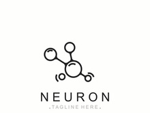 Neuron logo or nerve cell healthy abstract molecule design template