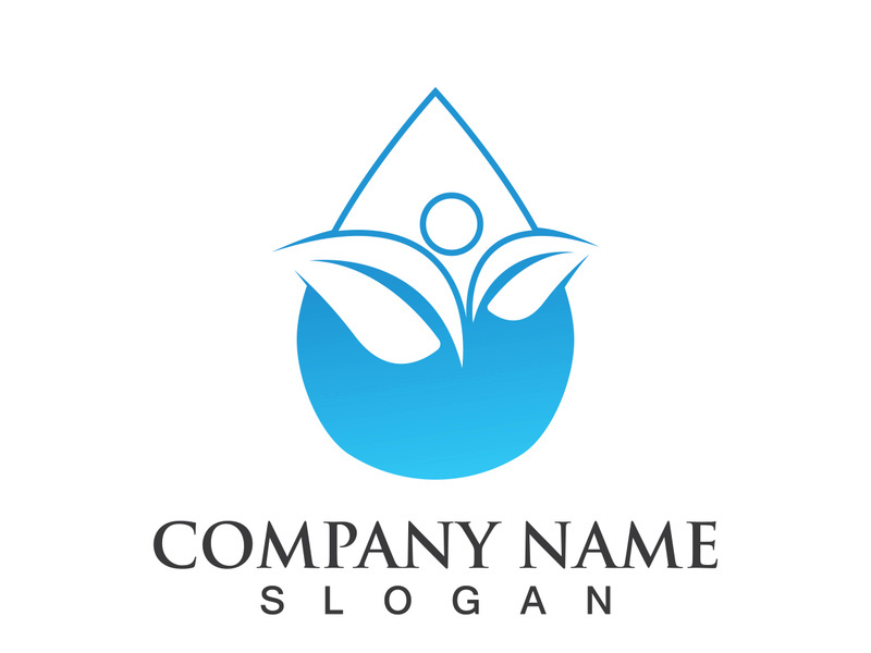 Blue water drop vector logo icon illustration images