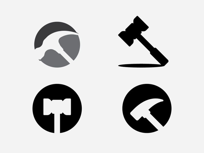 Hammer logo  vector illustration design