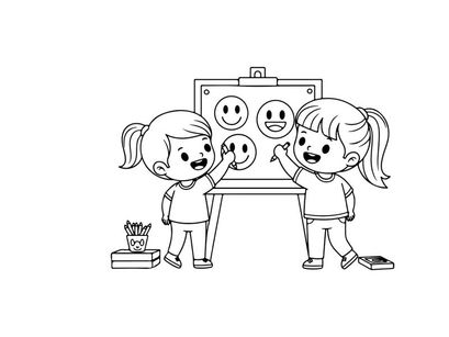 Children emotions reaction flat design vector illustration