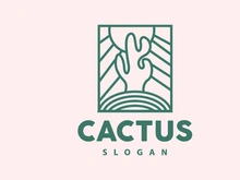 Cactus Logo, Desert Green Plant Vector