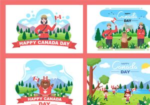 20 Happy Canada Day Celebration Illustration