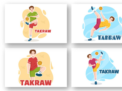 10 Takraw Sports Illustration