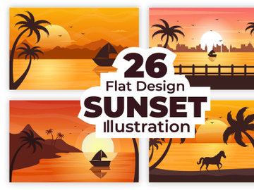 26 Sunset landscape Background Illustration preview picture