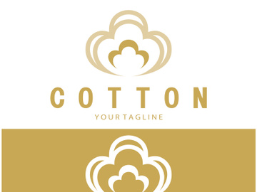 Soft natural organic cotton flower plant logo for cotton plantations, industries,business,textile,clothing and beauty,vector preview picture