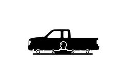 Silhouette of a pickup truck with a trailer