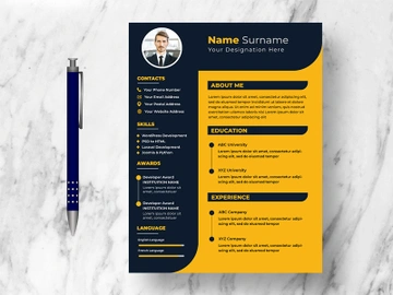 Modern Resume CV Template Ver-4 preview picture