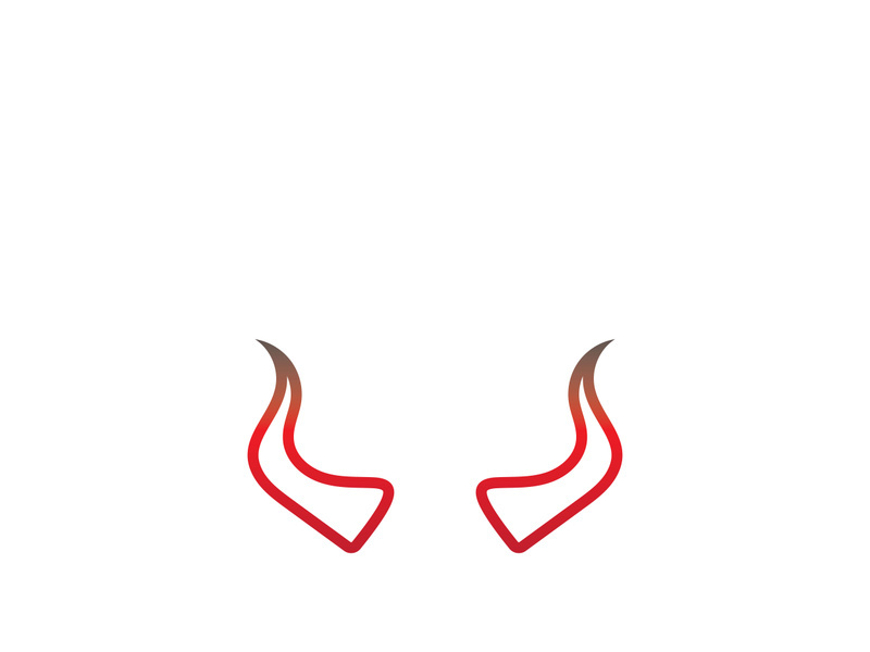 Devil horn Vector icon design illustration Template